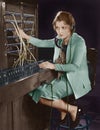 Portrait of telephone operator Royalty Free Stock Photo