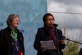 Portrait of Teresa Vergalli and Zin Mar Aung the Minister of Foreign Affairs for the National Unity Government of Myanmar, during