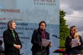 Portrait of Teresa Vergalli and Zin Mar Aung the Minister of Foreign Affairs for the National Unity Government of Myanmar, during