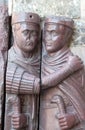 Portrait of the Tetrarchs at the entrance of Doge`s Palace in Venice Royalty Free Stock Photo