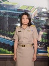 Portrait of Thai Parliamentary officer uniform woman.