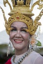Portrait Thai woman during Phangan Color Moon Festival , Thailand
