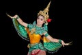 Portrait of Thai young lady in an ancient Thailand dance Royalty Free Stock Photo