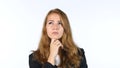 Portrait Of Thinking Businesswoman , White background