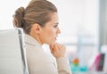 Portrait of thoughtful business woman in office Royalty Free Stock Photo