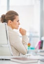 Portrait of thoughtful business woman in office Royalty Free Stock Photo