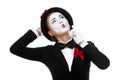 Portrait of the thoughtful and remembers mime Royalty Free Stock Photo