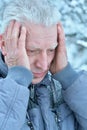 Portrait of thoughtful senior man Royalty Free Stock Photo