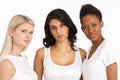 Portrait Of Three Attractive Young Women In Studio