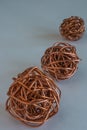 Portrait of Three Balls of Copper Wire Royalty Free Stock Photo