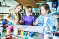 Children Painting in Art Class Royalty Free Stock Photo