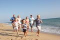 Portrait Of Three Generation Family On Beach