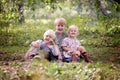 Three Happy Young Children Laughing Outside Royalty Free Stock Photo