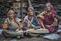 Portrait of three traditional women from a village in india Royalty Free Stock Photo