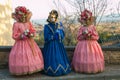 Portrait of three women with carnival costumes