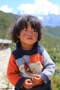 Portrait of a tibetan kid Royalty Free Stock Photo