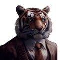 Portrait of a Tiger dressed in a formal business suit Royalty Free Stock Photo