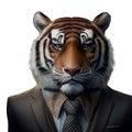 Portrait of a Tiger dressed in a formal business suit Royalty Free Stock Photo