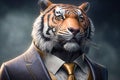 portrait of tiger dressed in a formal business suit Royalty Free Stock Photo