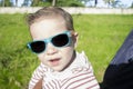 Portrait of toddler boy with sunglasses for children a sunny day Royalty Free Stock Photo