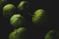 Portrait of tomatillo, Mexican husk tomato, selective focus