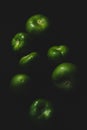 Portrait of tomatillo, Mexican husk tomato, selective focus