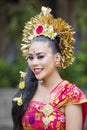 Traditional Balinese dancer smiling at the camera Royalty Free Stock Photo