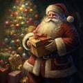 Portrait Of Traditional Santa Claus On Christmas Generative AI