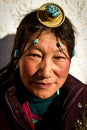 Portrait of a traditional woman from Tibet