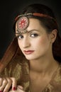 Portrait with traditionl costume Royalty Free Stock Photo