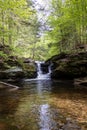 Portrait of Tranquility: A Vertical Shot of a Petite Pennsylvania Waterfall