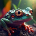 portrait of tree frog macro. Royalty Free Stock Photo