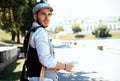 Portrait of a trendy young man in the city Royalty Free Stock Photo