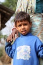 Portrait of tribal children in a village Kumrokhali, India Royalty Free Stock Photo