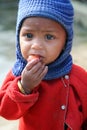 Portrait of tribal children in a village Kumrokhali, India Royalty Free Stock Photo