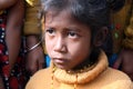 Portrait of tribal children in a village Kumrokhali, India Royalty Free Stock Photo