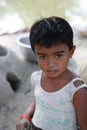 Portrait of tribal children in a village Kumrokhali, India Royalty Free Stock Photo