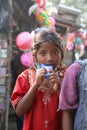 Portrait of tribal children in a village Kumrokhali, India Royalty Free Stock Photo