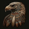 Portrait of tribal ethnic eagle predatory bird, bohemian totem