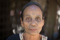 Portrait tribe tattooed Chin woman. Mrauk U, Myanmar