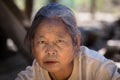 Portrait tribe tattooed Chin woman. Mrauk U, Myanmar