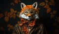 The portrait of the trickster in the fox mask emanates a sense of slyness and cunning Royalty Free Stock Photo