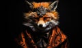 The portrait of the trickster in the fox mask emanates a sense of slyness and cunning Royalty Free Stock Photo