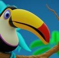 Portrait of a Tropical Toucan Bird Wild Life AI Generative