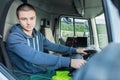 Portrait truck driver reversing Royalty Free Stock Photo