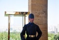 Portrait of Turkish soldier on guard at Ataturk Mausoleum in Ankara, Turkey