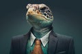 Portrait of turtle in a business suit