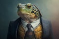 Portrait of turtle in a business suit