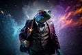 Chic turtle, suit , glasses, funny, fashion, wallpaper, poster. Generative AI .