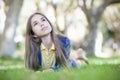 Portrait of Tween Girl on Grass